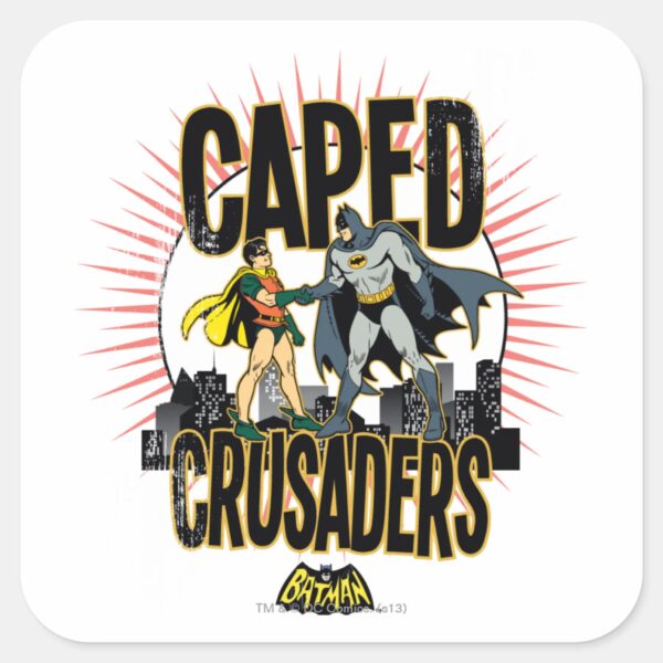Caped_Crusaders_Graphic_Square_Sticker_1 Caped Crusaders Graphic Square Sticker