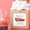 Cars Lightning McQueen Birthday Thank You Square Sticker