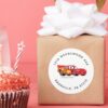Cars Lightning McQueen Birthday Address Classic Round Sticker