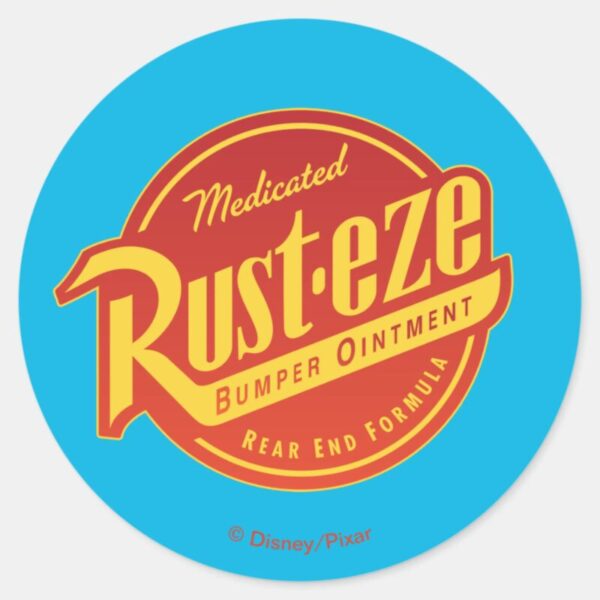 Cars_3___Rust-eze_Logo_Classic_Round_Sticker_1 Cars 3 Rust Eze Logo Classic Round Sticker
