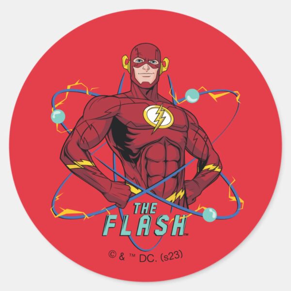 Cartoon_Flash_Atomic_Graphic_Classic_Round_Sticker_1 Cartoon Flash Atomic Graphic Classic Round Sticker
