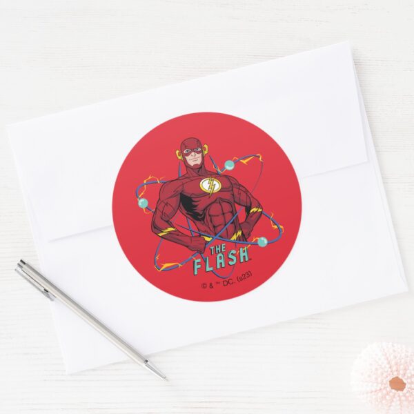 Cartoon_Flash_Atomic_Graphic_Classic_Round_Sticker_3 Cartoon Flash Atomic Graphic Classic Round Sticker