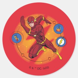 Cartoon Flash Laboratory Running Graphic Classic Round Sticker
