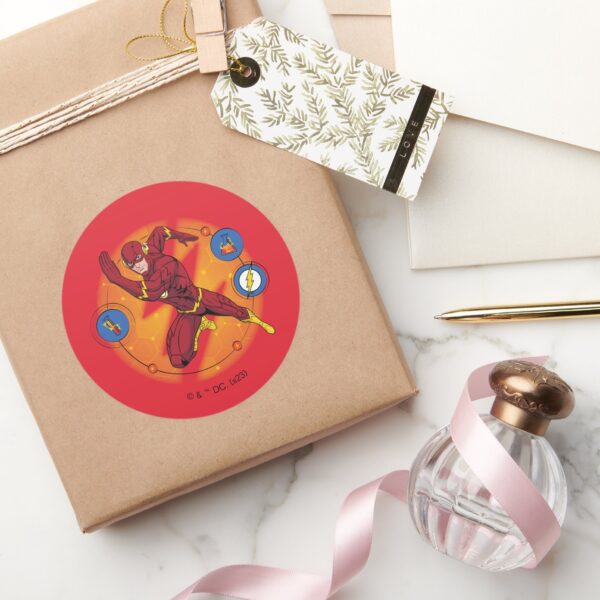 Cartoon_Flash_Laboratory_Running_Graphic_Classic_Round_Sticker_5 Cartoon Flash Laboratory Running Graphic Classic Round Sticker