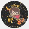 Cartoon_Harry_Potter_Quidditch_Seeker_Classic_Round_Sticker_1 Cartoon Harry Potter Quidditch Seeker Classic Round Sticker