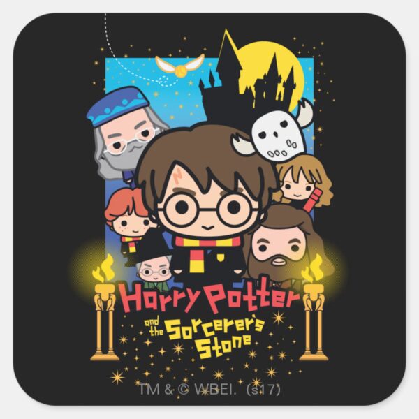 Cartoon_Harry_Potter_and_the_Sorcerer's_Stone_Square_Sticker_1 Cartoon Harry Potter And The Sorcerers Stone Square Sticker