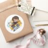 Cartoon_Harry_and_Hedwig_Flying_Past_Hogwarts_Classic_Round_Sticker_5 Cartoon Harry And Hedwig Flying Past Hogwarts Classic Round Sticker