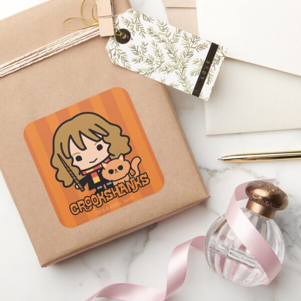 Cartoon_Hermione_and_Crookshanks_Square_Sticker_5 Cartoon Hermione And Crookshanks Square Sticker