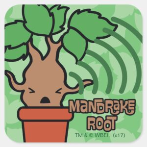Cartoon_Screaming_Mandrake_Character_Art_Square_Sticker_1 Cartoon Screaming Mandrake Character Art Square Sticker