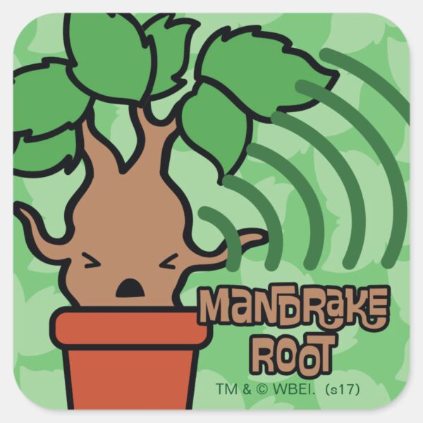 Cartoon_Screaming_Mandrake_Character_Art_Square_Sticker_1 Cartoon Screaming Mandrake Character Art Square Sticker