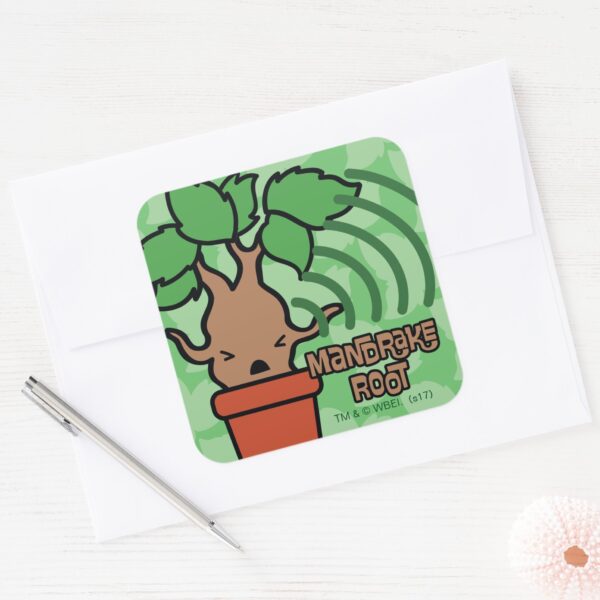 Cartoon_Screaming_Mandrake_Character_Art_Square_Sticker_3 Cartoon Screaming Mandrake Character Art Square Sticker