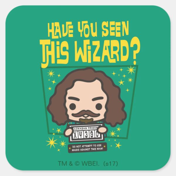 Cartoon_Sirius_Black_Wanted_Poster_Graphic_Square_Sticker_1 Cartoon Sirius Black Wanted Poster Graphic Square Sticker