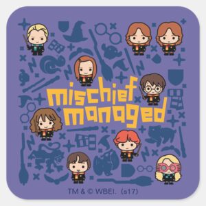 Cartoon__MISCHIEF_MANAGED™__Graphic_Square_Sticker_1 Cartoon MISCHIEF MANAGED™ Graphic Square Sticker
