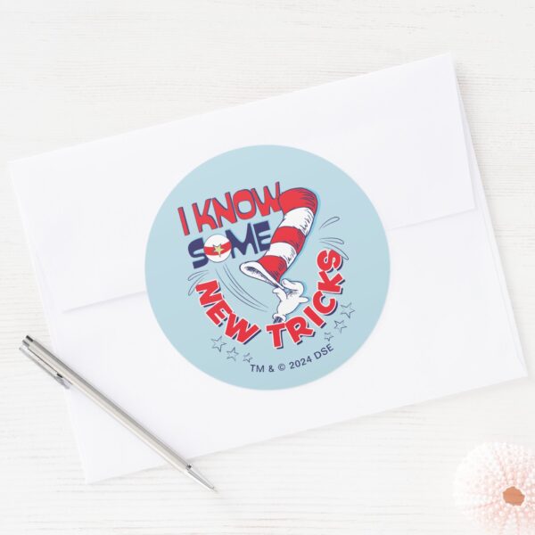 Cat_In_the_Hat_I_Know_Some_New_Tricks_Classic_Round_Sticker_3 Cat In The Hat I Know Some New Tricks Classic Round Sticker