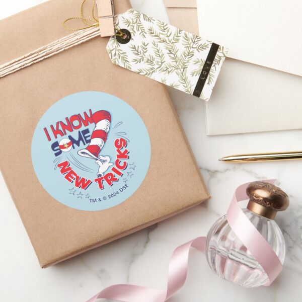 Cat_In_the_Hat_I_Know_Some_New_Tricks_Classic_Round_Sticker_5 Cat In The Hat I Know Some New Tricks Classic Round Sticker