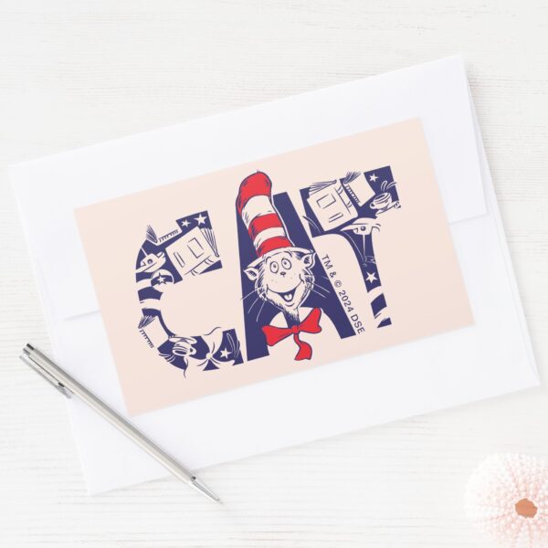 Cat_In_the_Hat___Cat_Face_Text_Rectangular_Sticker_3 Cat In The Hat Cat Face Text Rectangular Sticker