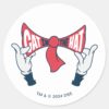 Cat_In_the_Hat___Cat_Text_Bow_Tie_Classic_Round_Sticker_1 Cat In The Hat Cat Text Bow Tie Classic Round Sticker