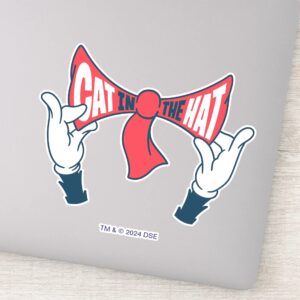 Cat In The Hat Cat Text Bow Tie Sticker