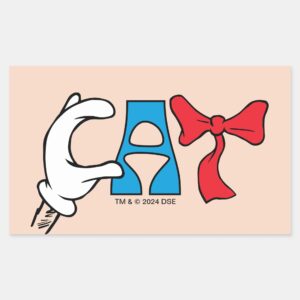 Cat In The Hat Cat Text Rectangular Sticker