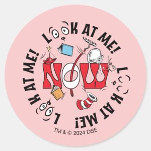Cat In The Hat Look At Me Look At Me Classic Round Sticker