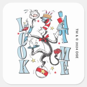 Cat In The Hat Look At Me Square Sticker