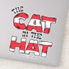 Cat In The Hat Red White Striped Text Sticker