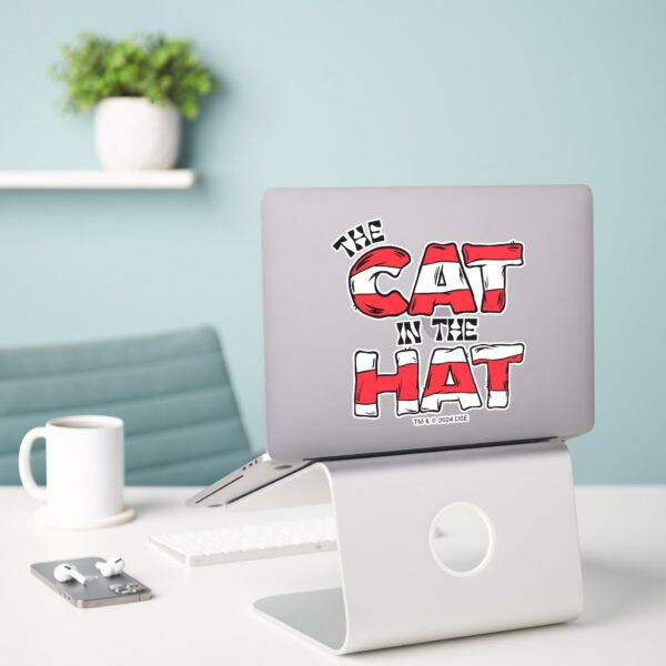 Cat In The Hat Red White Striped Text Sticker