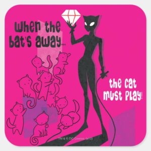 Cat Must Play Square Sticker