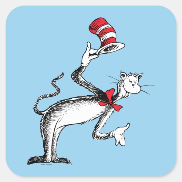 Cat_in_the_Hat_Takes_A_Bow_Square_Sticker_1 Cat In The Hat Takes A Bow Square Sticker