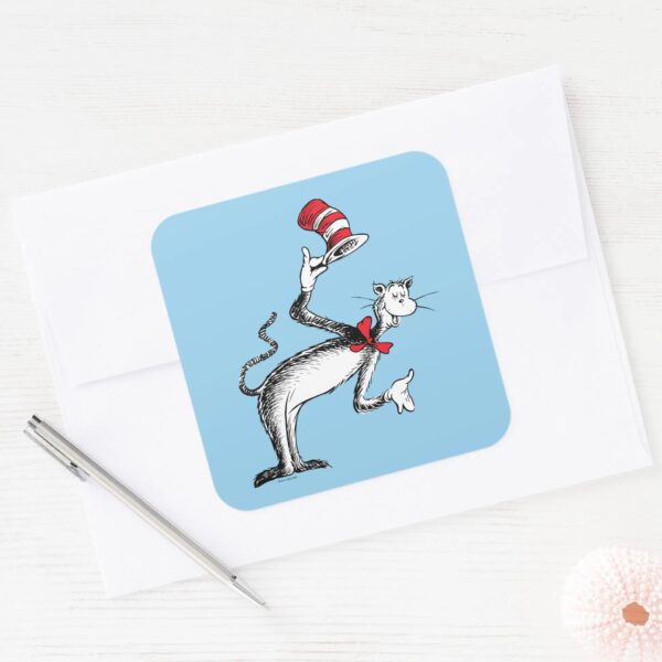 Cat_in_the_Hat_Takes_A_Bow_Square_Sticker_3 Cat In The Hat Takes A Bow Square Sticker