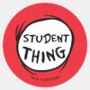 Cat_in_the_Hat_Thing_One_Thing_Two_Student_Thing_Classic_Round_Sticker_1 Cat In The Hat Thing One Thing Two Student Thing Classic Round Sticker