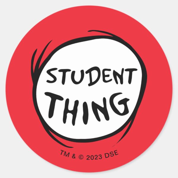 Cat_in_the_Hat_Thing_One_Thing_Two_Student_Thing_Classic_Round_Sticker_1 Cat In The Hat Thing One Thing Two Student Thing Classic Round Sticker
