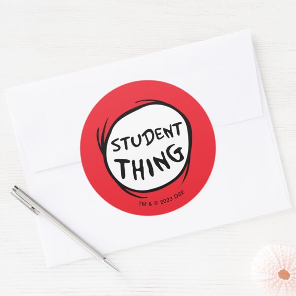 Cat_in_the_Hat_Thing_One_Thing_Two_Student_Thing_Classic_Round_Sticker_3 Cat In The Hat Thing One Thing Two Student Thing Classic Round Sticker