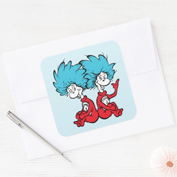 Cat_in_the_Hat_Thing_One_&_Thing_Two_Square_Sticker_3 Cat In The Hat Thing One Thing Two Square Sticker
