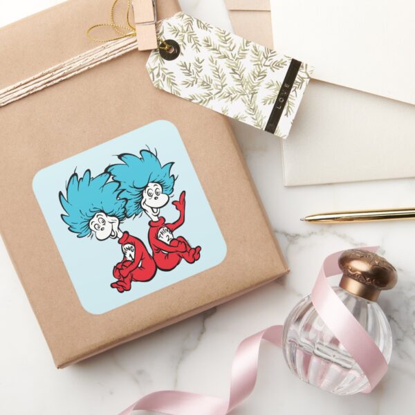 Cat_in_the_Hat_Thing_One_&_Thing_Two_Square_Sticker_5 Cat In The Hat Thing One Thing Two Square Sticker