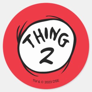 Cat In The Hat Custom Thing Two Classic Round Sticker