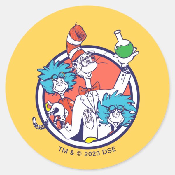 Cat In The Hat Lab Tech One Lab Tech Two Classic Round Sticker