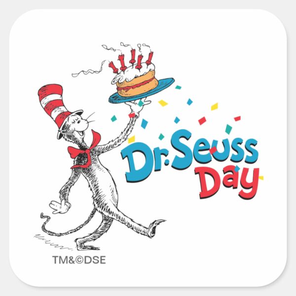 Cat_in_the_Hat___Dr._Seuss_Day_Square_Sticker_1 Cat In The Hat Dr. Seuss Day Square Sticker