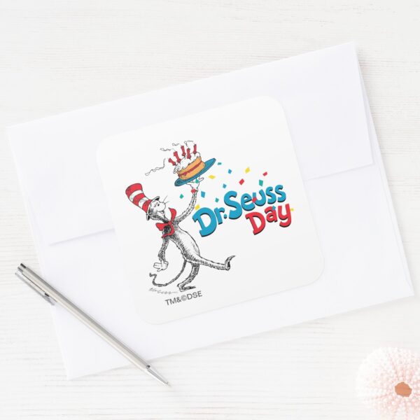 Cat_in_the_Hat___Dr._Seuss_Day_Square_Sticker_3 Cat In The Hat Dr. Seuss Day Square Sticker