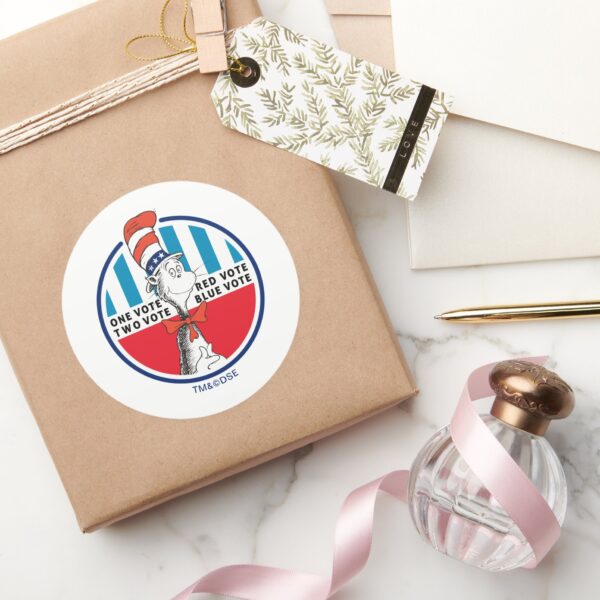 Cat_in_the_Hat___One_Vote,_Two_Vote_Classic_Round_Sticker_5 Cat In The Hat One Vote Two Vote Classic Round Sticker