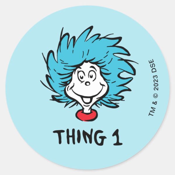Cat In The Hat Thing One Classic Round Sticker