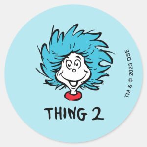 Cat In The Hat Thing Two Classic Round Sticker
