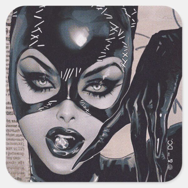 Catwoman_#50_Sozomaika_Cover_Illustration_Square_Sticker_1 Catwoman 50 Sozomaika Cover Illustration Square Sticker