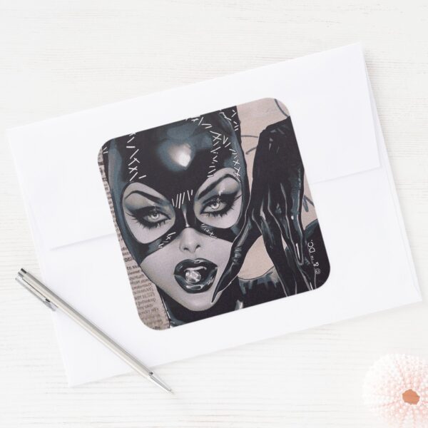 Catwoman_#50_Sozomaika_Cover_Illustration_Square_Sticker_3 Catwoman 50 Sozomaika Cover Illustration Square Sticker