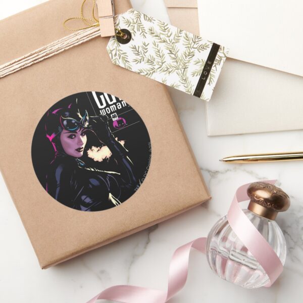 Catwoman_Classic_Round_Sticker_5 Catwoman Classic Round Sticker
