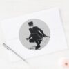 Catwoman_Ink_Brush_Pose_Classic_Round_Sticker_3 Catwoman Ink Brush Pose Classic Round Sticker