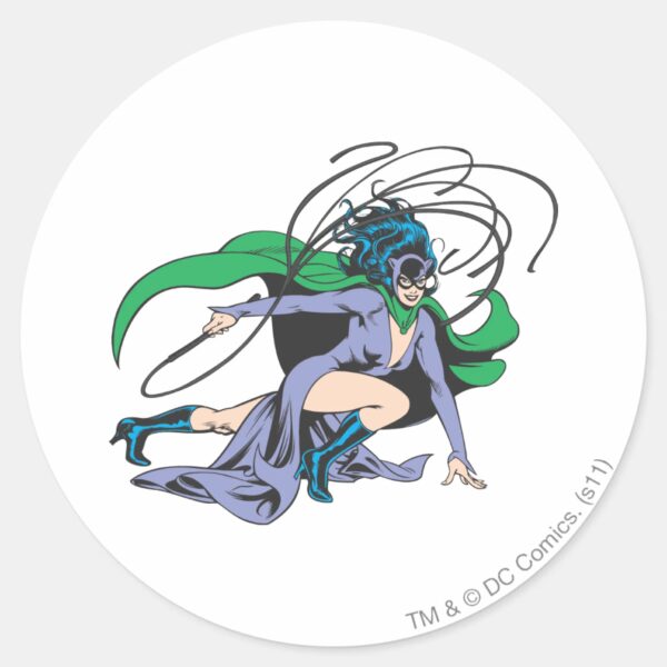 Catwoman_Lunges_Classic_Round_Sticker_1 Catwoman Lunges Classic Round Sticker