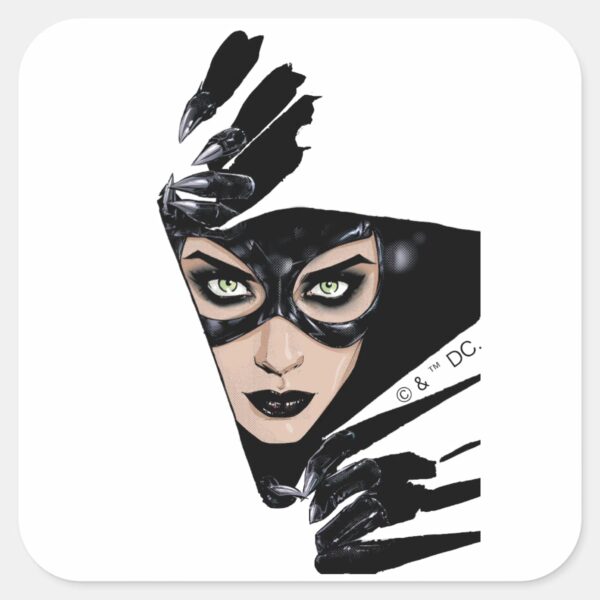 Catwoman_The_Claws_Are_Out_Cover_Illustration_Square_Sticker_1 Catwoman The Claws Are Out Cover Illustration Square Sticker
