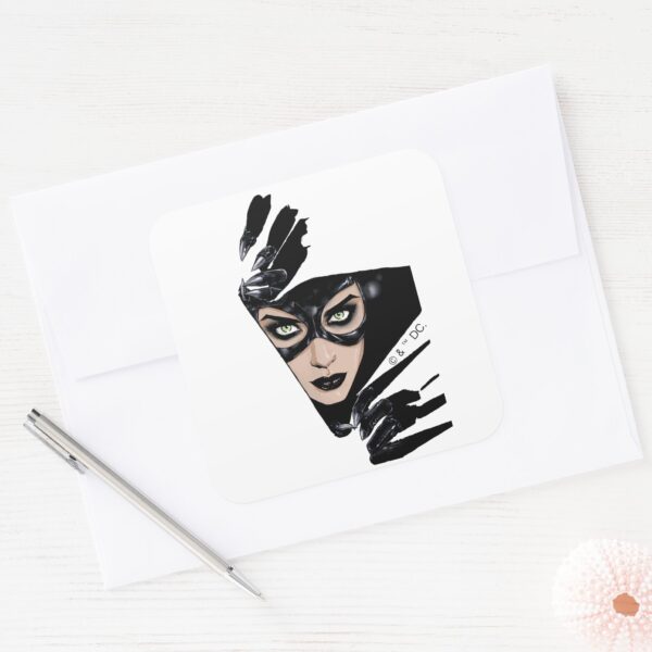 Catwoman_The_Claws_Are_Out_Cover_Illustration_Square_Sticker_3 Catwoman The Claws Are Out Cover Illustration Square Sticker