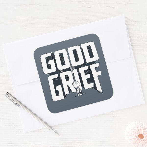 Charlie_Brown__Good_Grief__Rock_Band_Tee_Graphic_Square_Sticker_3 Charlie Brown Good Grief Rock Band Tee Graphic Square Sticker